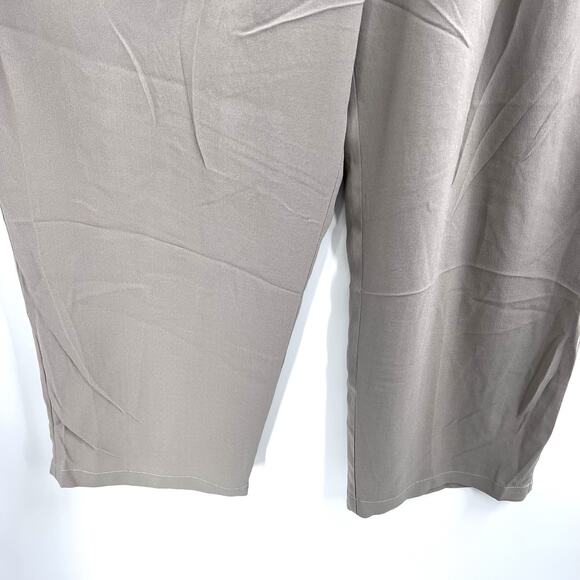 Eileen Fisher Taupe Silk Pull On Wide Leg Pants Womens Size XL - Picture 3 of 5
